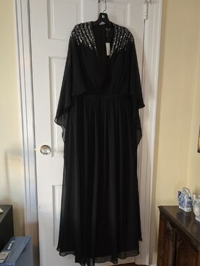 Black Sequin-Embellished Maxi Dress by Black Label